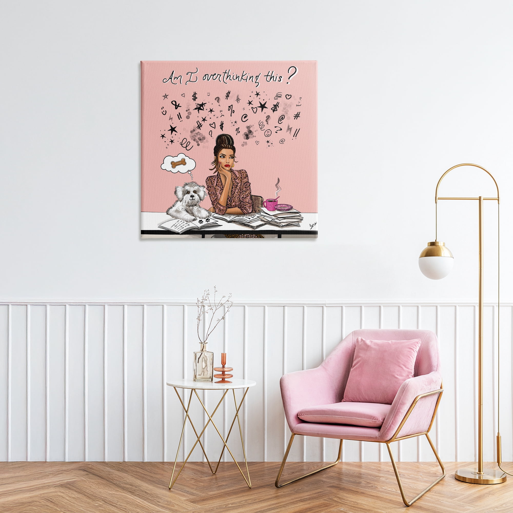 Stupell Industries Overthinking Reflection with Puppy Canvas Wall Art, design by Tara Boone