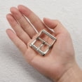 thumbnail image 4 of Uxcell 4Pack 0.98" Single Prong Belt Buckle Square Center Bar Buckles for Leather Craft, Silver, 4 of 7