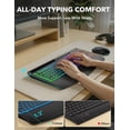 thumbnail image 2 of Wireless Keyboard and Mouse Combo, Rechargeable 4000mAh, RGB Backlit, Full Size Keyboard with Wrist Rest & Phone Holder, Quiet 2.4GHz Wireless, USB-A/C for Windows – Black, 2 of 9