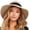 beige with black, variant on Womens Beach Sun Straw Hat UV UPF 80+ Travel Foldable Brim Summer UV Hat