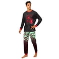 thumbnail image 2 of Racifhz Family Matching Pajamas Halloween Loungewear Set Long Sleeve Top and Pants Cozy Sleepwear matching family sets Holiday PJ Sets Halloween Gifts for Family and , Men Size:XXXL, 2 of 5