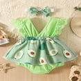thumbnail image 3 of PENGXIANG Robe de Princesse en Mélange de Coton Confortable pour Bébé Fille Robe de Fête à Volants Manches Volantes Florale Verte 3-6 Mois, 3 of 8