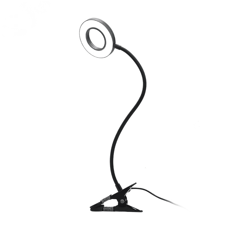 Clip lamp with 3 color modes, dimmable home office desk lamp, LED video
