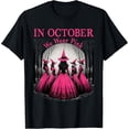 thumbnail image 2 of 100% Cotton Retro in October We Wear Pink Witch Breast Cancer Awareness T-Shirt, 2 of 5