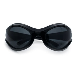 Classic 90s Style Sport Oval Round Plastic Sunglasses All  display picture 1