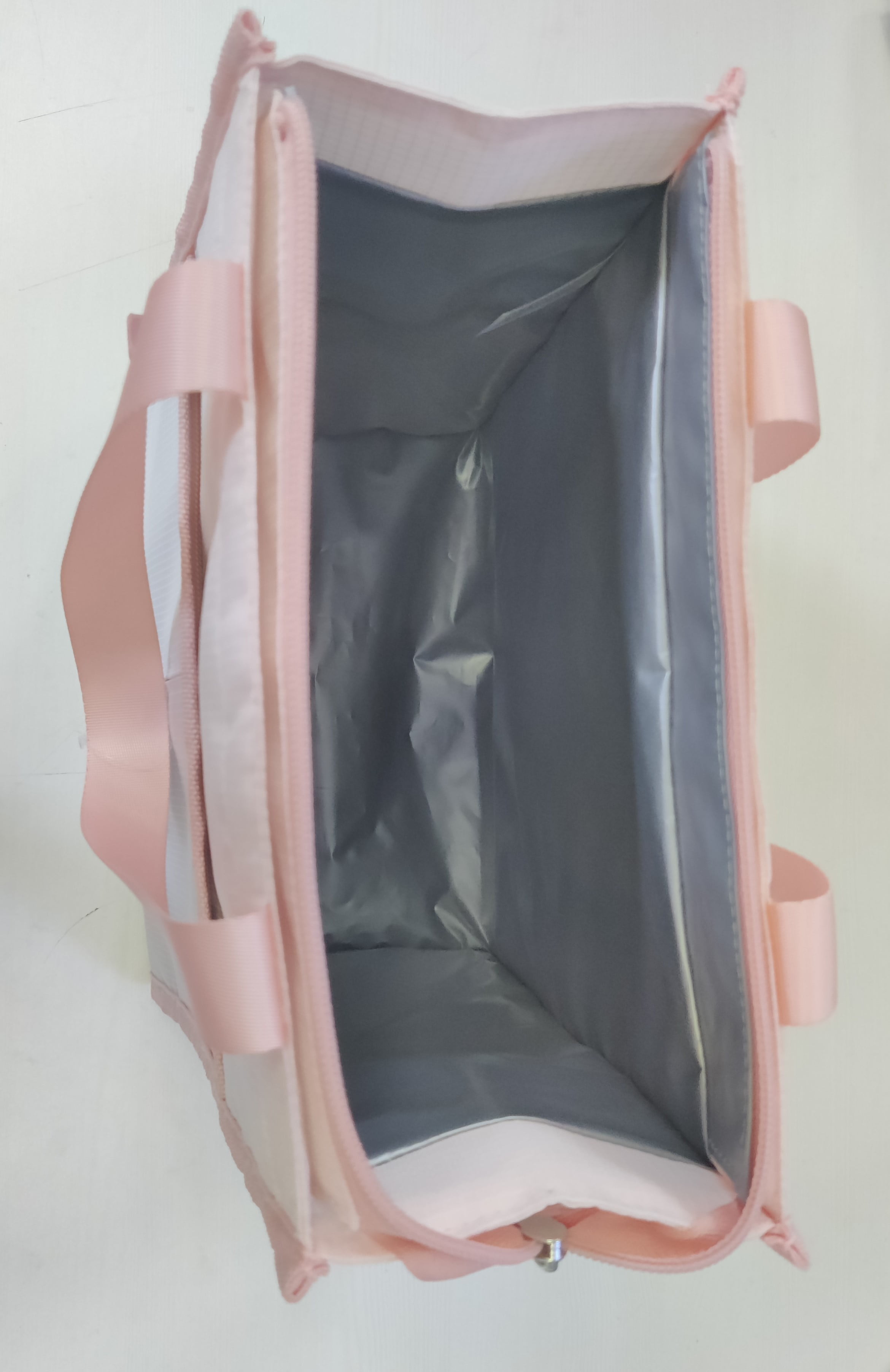 (2 pack) Mainstays Pink Reusable Polyester Lunch Bag with Zippered Main Pocket, Ideal Use for Workday Meals and Travel