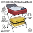 thumbnail image 5 of USTECH - Foldable Metal Luggage Rack with Extra Shelf, Heavy Duty Suitcase Stand for Guest Room, Bedroom, Hotel or Travel, 5 of 8