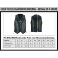 thumbnail image 2 of Men's Motorcycle Sleeveless Leather Vest Biker Riders Motorbike Vest All Black-42, 2 of 8