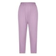 thumbnail image 3 of WTXUE Capris for Women, Capri Leggings for Women High Waisted Cutout Yoga Capris Lightweight Cozy Cropped Pants Solid Soft Pajams Pants (Purple, S), 3 of 8