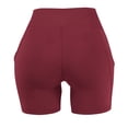 thumbnail image 6 of Arnsht Biker Shorts Women with Pockets High Waisted Stretch Underpants Workout Spandex Tummy Control Gym Running Yoga Shorts Red XL, 6 of 9