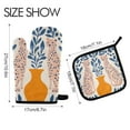 thumbnail image 2 of Yayeee Oven Mitts and Pot Holder Set of 2 Heat Resistant Kitchen Gloves Baking Hot Pad, Leopards Leaves, 2 of 5