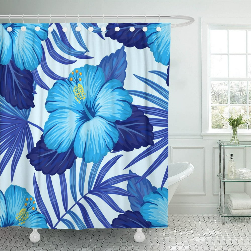 PKNMT Blue Summer Hawaiian Exotic Tropical Plants and Hibiscus Flowers