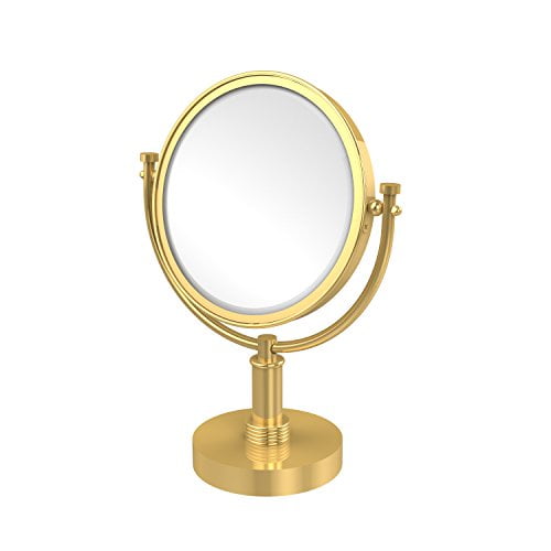 Allied Brass DM-4G/2X-PB 8 Inch Vanity Top Make-Up Mirror 2X Magnification Polished Brass