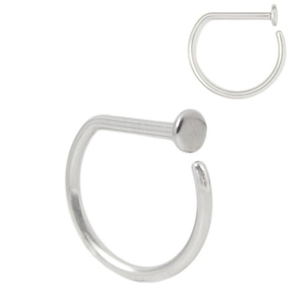 D-Shaped Nose Hoop Surgical Steel 16G - 3/8" (10 mm)