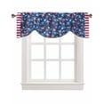 thumbnail image 7 of Tie Up Valance Curtain for Kitchen, Independence Day Patriotic Stripes and Stars Rod Pocket Short Curtains Adjustable Tie-Up Shade Valances, Dark Blue Window Treatment for Bathroom Living Room Bedroom, 7 of 7