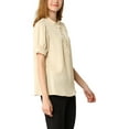 thumbnail image 4 of NOMADIC NOOK Women's 2 Packs Ruffled Button Down Short Sleeves Solid Work Office Blouse, 4 of 7