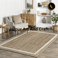 thumbnail image 2 of Jaipur Art And Craft White Border Handmade Rectangle Braided Reversible Jute Area Rug (4x6 Sq ft), 2 of 5