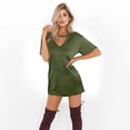 thumbnail image 5 of Htwon Women Sexy V Neck Bodycon Mini Dress Ladies Summer Short Sleeve Party Dresses,Beach Mini Dress, 5 of 12