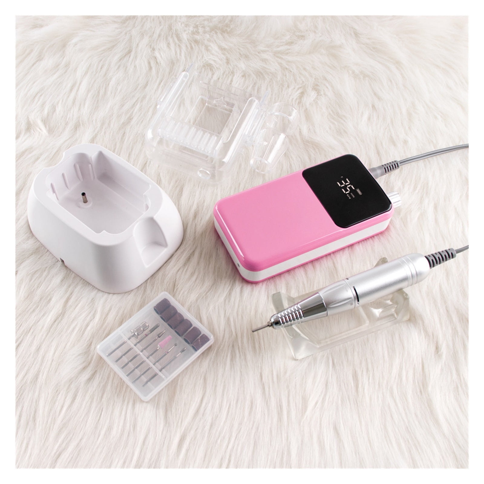 Professional Nail Drill Rechargeable Desktop Base 35000RPM Manicure Electric Machine Nail File Pedicure Cordless Drilling ,Low Noise