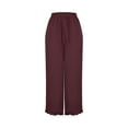 thumbnail image 2 of Xuniizn Plus Size Pants for Women, Drawstring Elastic High Waist Lace Hem Wide Leg Yoga Pants, Lightweight Breathable Soft Cozy Casual Loose Sweatpants, S-5XL, 2 of 6