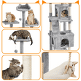 thumbnail image 4 of Alden Design 72″ H Multi-Level Large Cat Tree with 2 Cozy Perches for Medium Cats, Light Gray, 4 of 7