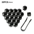 thumbnail image 3 of Tapas de tuerca de rueda de automóvil Universal Auto Hub Tornillo Tornillo Reemplazo Polvo a prueba de neumáticos Tornillos Protector con clip Negro 19mm 20 Piezas Methold VI014416-02, 3 of 7