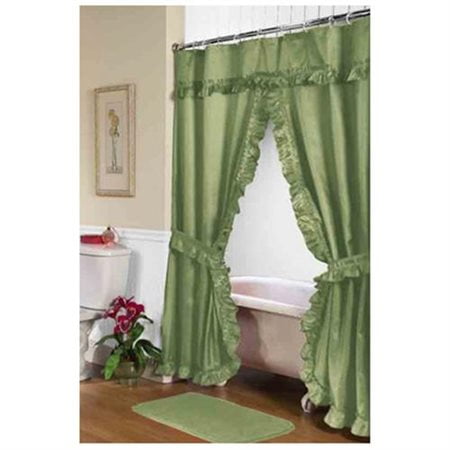 Lauren Double Swag Curtain Sage, Purple Double Swag Fabric Shower Curtain