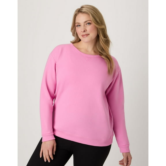 Hanes EcoSmart Women's Fleece Sweatshirt, V-Notch Spirited Pink L