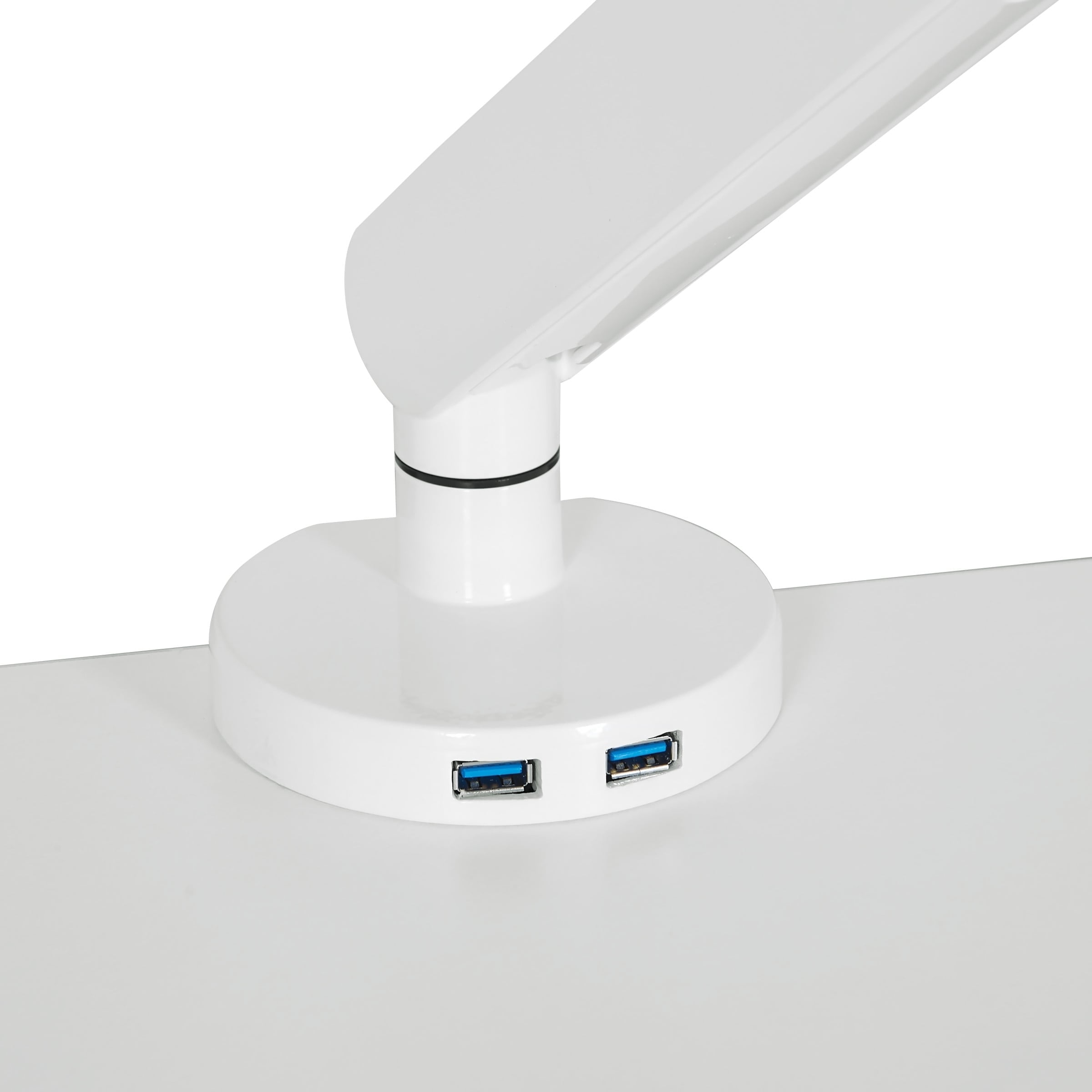 Single Monitor Arm with Dual USB 3.0 Port in Silver Aluminum Finish