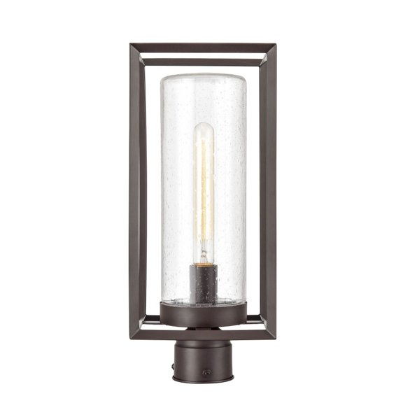Millennium Lighting 4581-PBZ Wheatland - 1 Light Outdoor Post Lantern-17.63 Inches Tall and 7.5 Inches Wide   Powder Coat Bronze Finish with Clear Seeded Glass