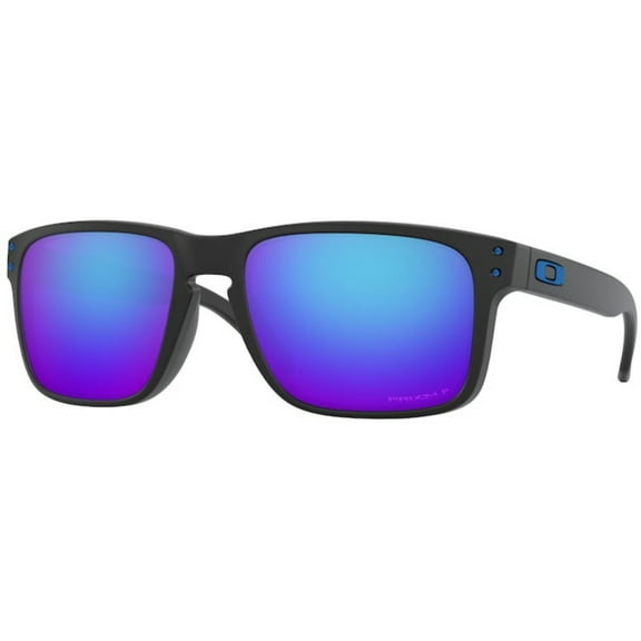 Oakley Mens Oo9244 Holbrook Low Bridge Fit Rectangular Sunglasses Matte Black/Prizm Sapphire Iridium Polarized 56 Millimeters