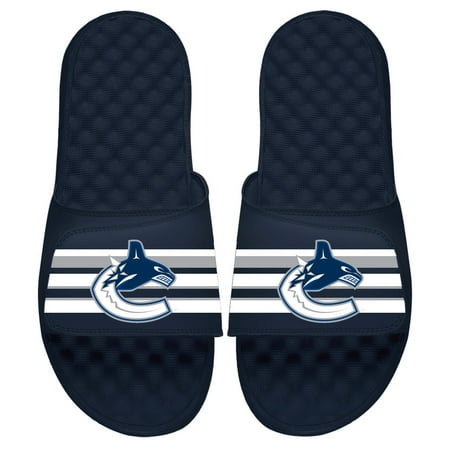 

Men s ISlide Navy Vancouver Canucks Stripe Logo Slide Sandals