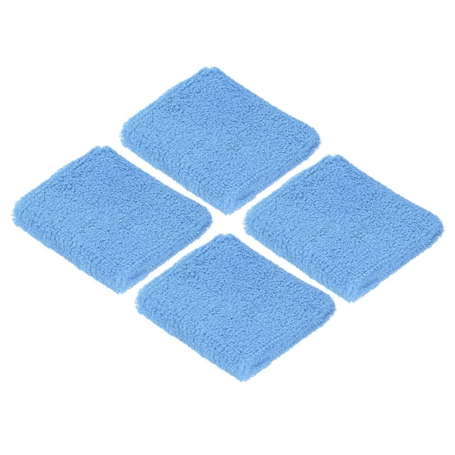Unique Bargains Bracelets de Poignet Sport 8x8cm Absorbants en Éponge, Bleu 4 Pack