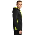 thumbnail image 3 of Sport-Tek Sport Wick Fleece Colorblock Hooded Pullover-XS (Black/ Safety Yellow), 3 of 6