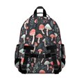 thumbnail image 3 of Mushroom and Sprig Navy Pattern Cute School Backpack Bag for School with Padded Back and Adjustable Shoulder Straps 15.25"x11.5"x5.25", 3 of 4
