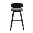 thumbnail image 4 of Armen Living Fox 28.5" Seat Height Gray Faux Leather and Black Wood Mid-Century Modern Bar Stool, 4 of 9