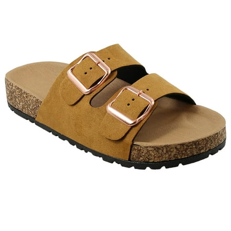 

Kids Girl Open Toe Buckle 2 Strap Thong Slide Sandals