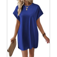 thumbnail image 3 of Womens Summer Dresses Fashion 2025 Short Sleeve Mini Dress Blue L, 3 of 7