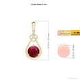 thumbnail image 3 of ANGARA Natural 1 ct Ruby Knotted Heart Pendant with Diamond in 14K Yellow Gold for Women (Size-6mm) | July Birthstone, Birthday, Anniversary, Jewelry Gift for Women | Natural Ruby Necklace, 3 of 7
