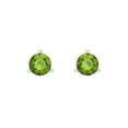 thumbnail image 3 of 14K Solid Gold Screw Back Stud Earrings for Women | 1 cttw Round Cut Natural Peridot | White Gold, 3 of 5