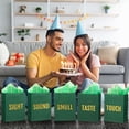 thumbnail image 4 of 5 Senses Gift Bags for Him Her Five Senses Gift Bag with Ribbon Handles and Tissue Paper Present Wrappings for Valentine Wedding Birthday Mothers Day(Green), 4 of 7