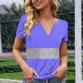 thumbnail image 2 of TaTaai Women's Casual V-Neck T-Shirt Soft Cotton Relaxed Fit Short Sleeve Button Placket All-over Random Print Spring Summer Daily Wear Fashion Lightweight Ladies Top Gift, 2 of 6