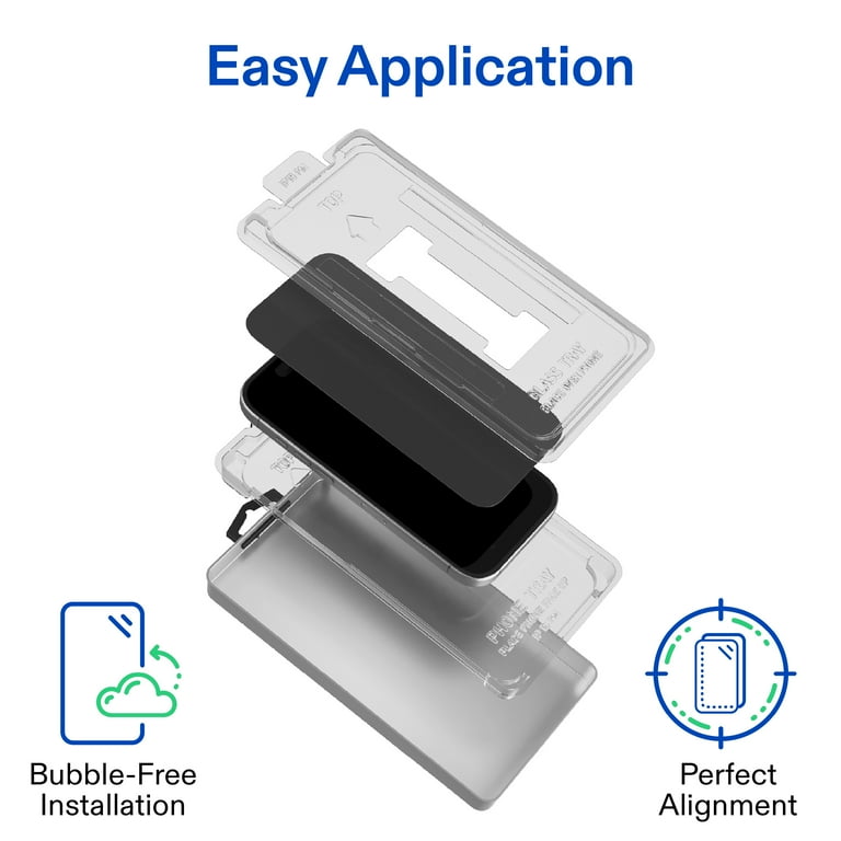 onn Privacy Glass Screen Protector for iPhone® 17 Pro Max, Made with Durable Glass by Corning™ for Ultimate Protection, Includes Easy Application Tray