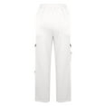 thumbnail image 6 of qolati Womens High Waisted Baggy Sweatpants Fleece Lined Athletic Workout Yoga Open Bottom Sweat Pants Elastic High Waist Cargo Joggers with Pockets White M 6, 6 of 7