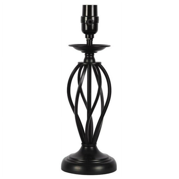 Better Homes & Gardens 14 in Height Small Black Finish Metal Cage Accent Lamp Base, Transitional Design, Idea All Rooms