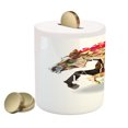 thumbnail image 2 of Diamond Piggy Bank, Disappearing Wild Horse in Digital Polygonal Geometric Modern Design Cubism Art, Ceramic Coin Bank Money Box for Cash Saving, 3.6" X 3.2", Tan Red Brown, by Ambesonne, 2 of 4