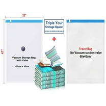 12 PIECES: 8x Jumbo XL Vacuum Seal Space Saver Storage Bags   4x Travel Bags for Clothing and Home