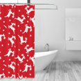 thumbnail image 2 of Shower Curtain, Minimalist Cute Deer Red White Waterproof Fabric Plastic Shower Curtain, Drying Fast Bathroom Curtain with 9 Buttonholes, Ruffle Shower Curtain 60x72in, 2 of 8
