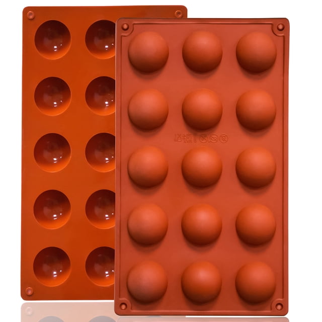 Molde de silicona para hornear Lerykin, set de 15 cavidades semiesféricas