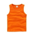 thumbnail image 4 of Toddler Toddler Kids Baby Boys Girls Solid Tank Tops T Shirts Undershirts Summer Sleeveless Vest T Shirt for Teen Girls Crop Top Nice Shirt off The Shoulder Ruffle Top Shiny 18-24 Months Orange, 4 of 4